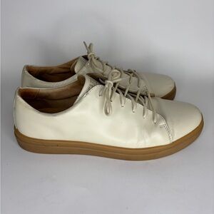 Helm The Xander Bone Color Leather Sneakers Shoes Mens Size 9M Casual Lace Up
